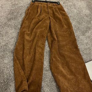 Brand: SHEIN. Brown trousers, flare style. Soft. Comfortable. Size: 0